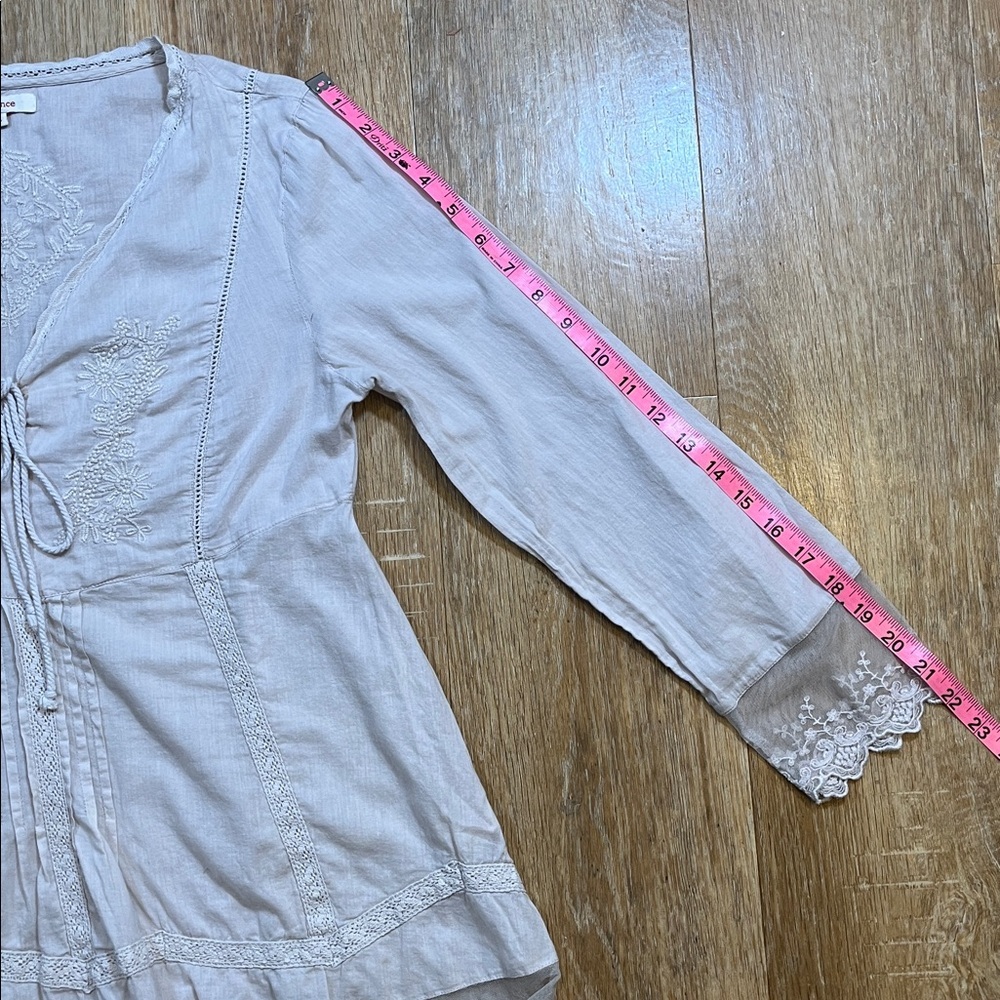Sundance Ivory Lace Embroidery Tunic Blouse Shirt Long Sleeve 100% Cotton Size S - Picture 11 of 13